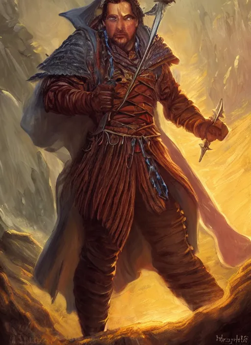 a portrait painting of a male wizard, ultra detailed Stable Diffusion