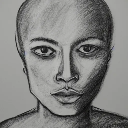 Image similar to charcoal drawing of what an AI thinks an AI looks like