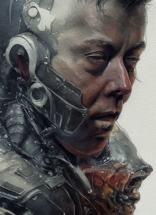 Image similar to portrait, Elon Musk, watercolor, dramatic lighting, cinematic, establishing shot, extremly high detail, foto realistic, cinematic lighting, pen and ink, intricate line drawings, by Yoshitaka Amano, Ruan Jia, Kentaro Miura, Artgerm, post processed, concept art, artstation, matte painting, style by eddie mendoza, raphael lacoste, alex ross