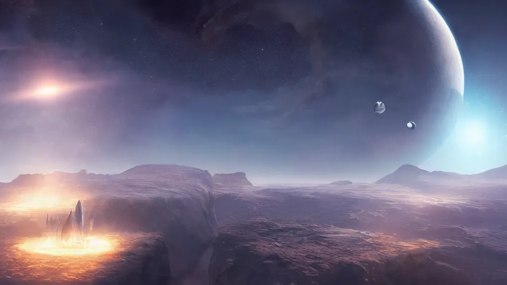 Prompt: A view from earth of the collision of the moon and the earth, art by Jessica Rossier,