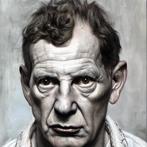 Prompt: high quality high detail painting by lucian freud, hd, devil satan portrait, photorealistic lighting