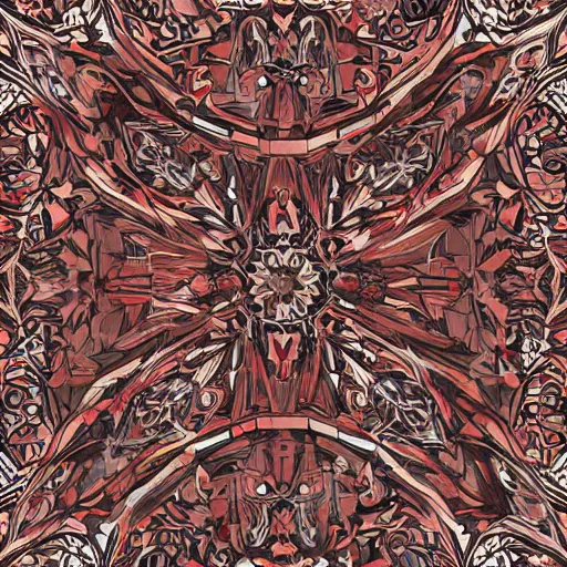 Prompt: a red and black cystal in the wood table in digital in art intricate, fantasy