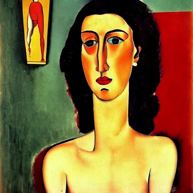 Prompt: a beautiful painting dali in the bathroom, by andy warhol amedeo modigliani realistic oil painting