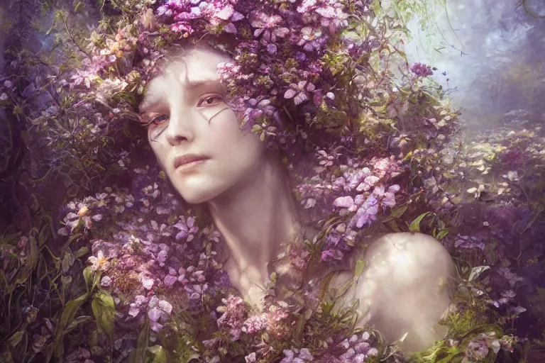 Prompt: photography print summer flowers, majestic, dappled lighting, backlit, by ellen jewett and dariusz zawadzki and brian froud and tom bagshaw, real, realistic, 8 k, high resolution, high definition, national geographics, professional wildlife photography