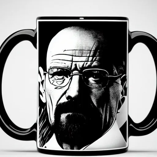 Image similar to mug with walter white's face on it