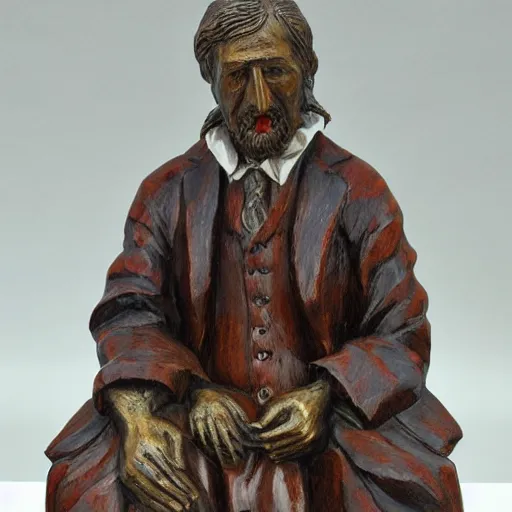 Image similar to andrej babis epic wooden statue painted in style of josef lada, high detail