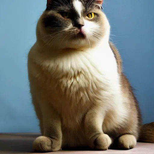 Image similar to very fat and beautiful cat, photograph