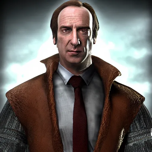 Image similar to Saul Goodman in Dark Souls, Unreal Engine, 8k, dramatic lighting, professional render