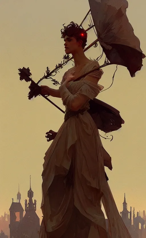 Image similar to a personification of the country france, highly detailed, digital painting, artstation, concept art, sharp focus, illustration, art by greg rutkowski and alphonse mucha