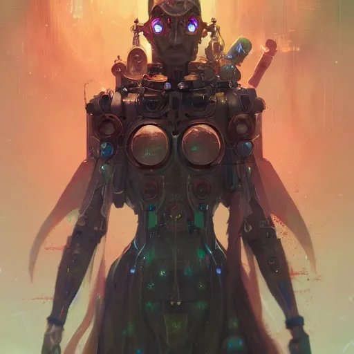 Image similar to portrait of a beautiful cybernetic mage, cyberpunk concept art by pete mohrbacher and seb mckinnon and beksinski and josan gonzales, digital art, highly detailed, intricate, sci-fi, sharp focus, Trending on Artstation HQ, deviantart, unreal engine 5, 4K UHD image