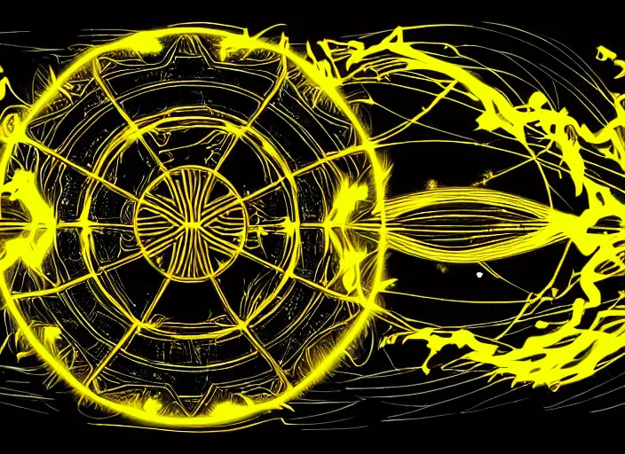 Image similar to glowing black basketball sneaker, wth short golden lines, yellow details, symmetrical, highly detailed, digital art, sharp focus, trending on art station, samurai, electricity superpowers, anime art style