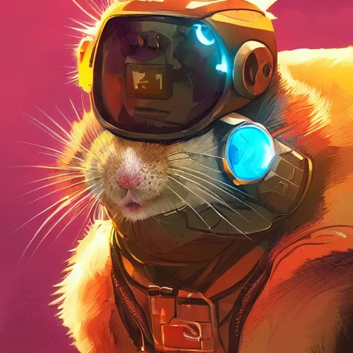 Image similar to crypto hamster as apex legends character, digital illustration portrait design, by android jones and greg rutkowski, retrowave color scheme, detailed, cinematic lighting, wide angle action dynamic portrait