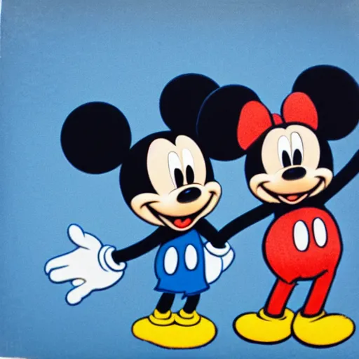 Image similar to Mickey mouse in Cyanotype