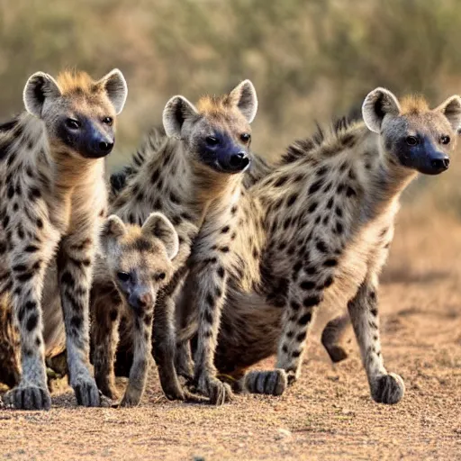 Prompt: a group of hyenas celebrating another hyena their birthday