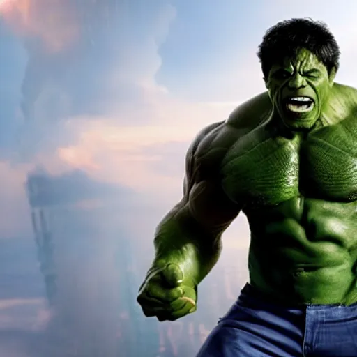 Image similar to Obama plays the Incredible Hulk in new ultra hd movie, IMAX