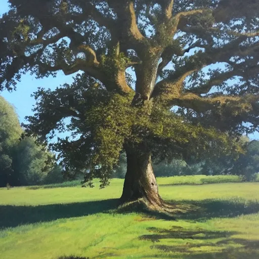 Image similar to oak tree near poynings painted by jjw