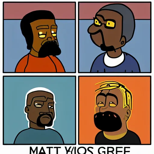 Image similar to kanye west cartoon by matt groening