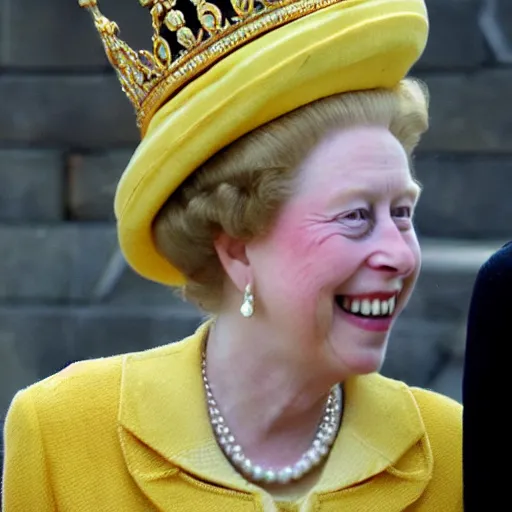 Prompt: banana queen of england elizabeth.