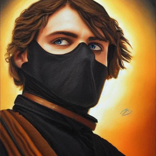 Image similar to anakin skywalker highly detailed oil painting portrait