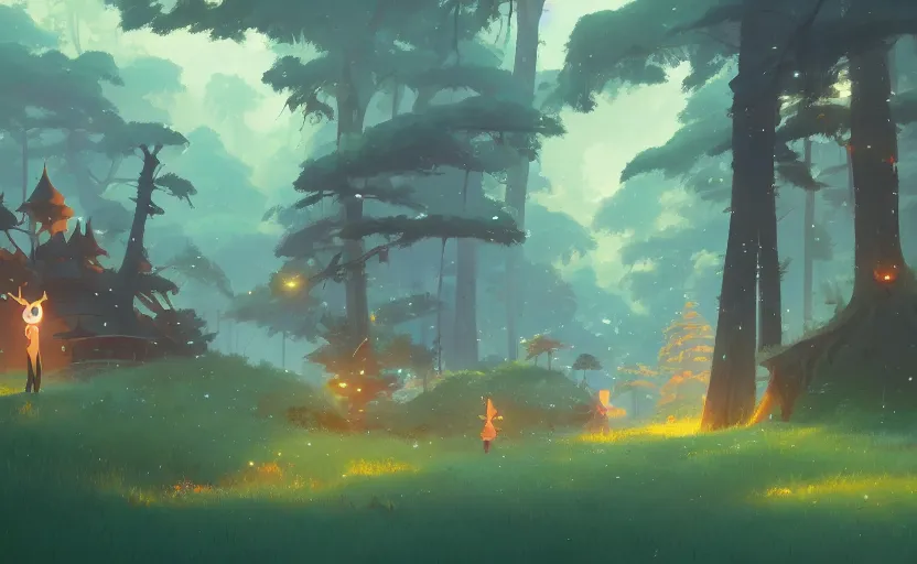 Image similar to fantasy forest with ancient old technology, cory loftis, james gilleard, atey ghailan, makoto shinkai, goro fujita, studio ghibli, rim light, exquisite lighting, clear focus, very coherent, plain background, soft painting