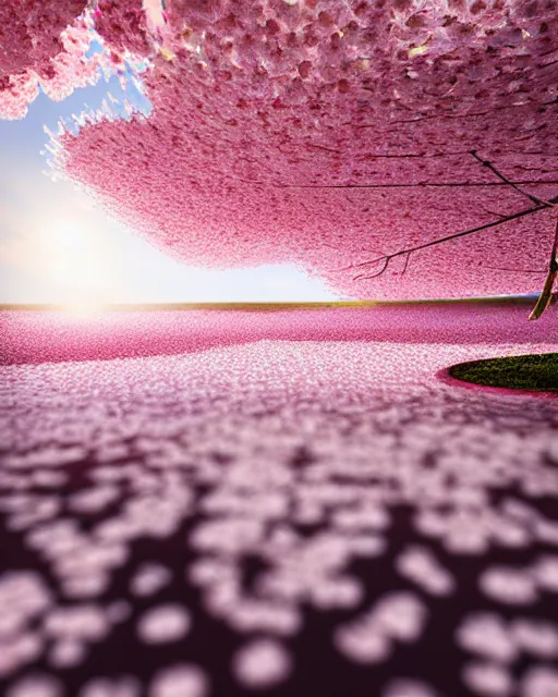 Prompt: hyperrealistic cherry blossoms melting! goo! robert steven connett digital painting hard daylight 8k high angle shallow depth of field