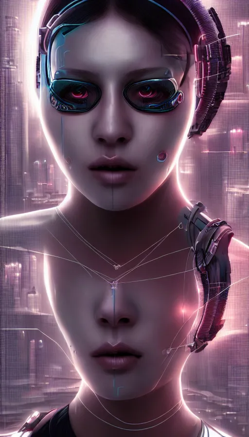 Image similar to face mask on beautiful woman face, cyberpunk art by kuno veeber, cgsociety, computer art, ultra detailed, futuristic, anime aesthetic