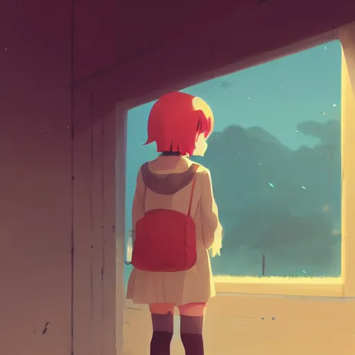 Image similar to a cute anime girl cinematic environment by Atey Ghailan