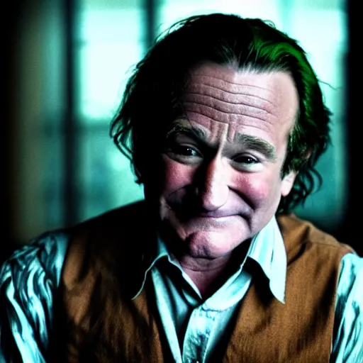 Prompt: (Robin Williams) as The Joker movie still 8k hdr