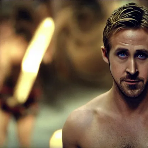 Prompt: Ryan Gosling in the movie 300