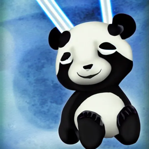 Image similar to panda as a jedi knight