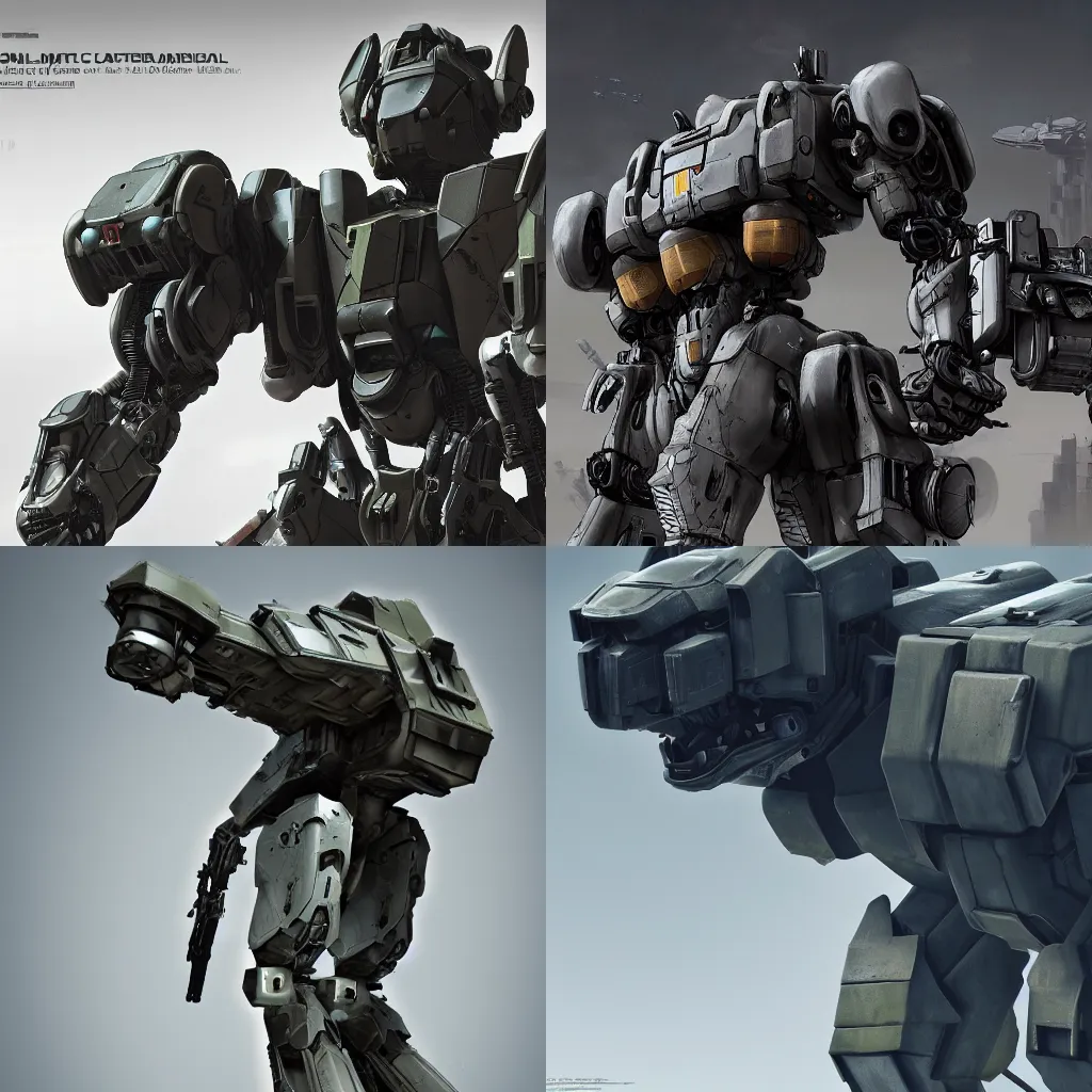 Prompt: combat mech from Metal Gear, highly detailed, militarism, photorealistic, digital art, concept art, octane render, unreal engine, artstation