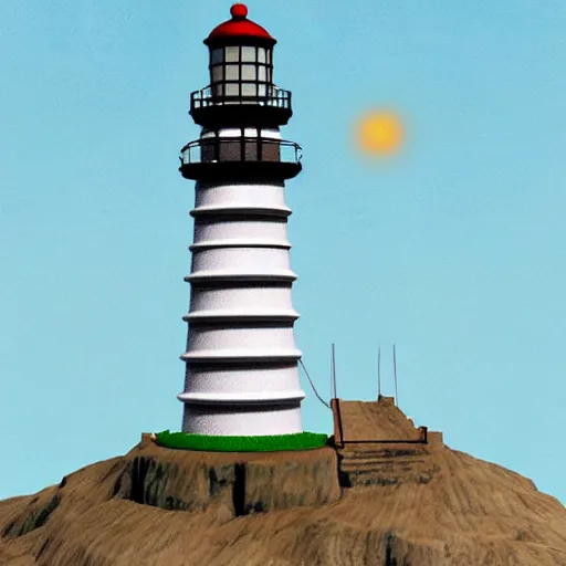 Image similar to futuristic version of a lighthouse in a dream world