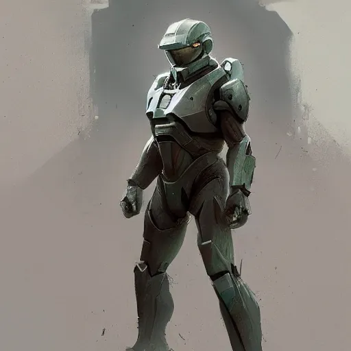 Image similar to concept art of Master Chief in a yoga downward dog pose by greg rutkowski, craig mullins, trending on artstation