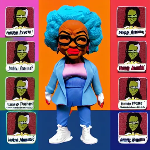 Image similar to maya angelou inventing calculus, stop motion vinyl action figure, plastic, toy, butcher billy style