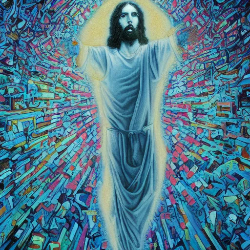 Image similar to the transfiguration of jesus christ, an ultrafine detailed painting by james jean