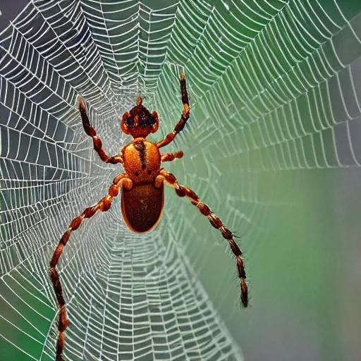 Image similar to award winning macro photography of a spider wrapping it's prey in its web