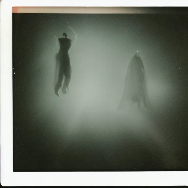 Prompt: polaroid photo an alien abduction