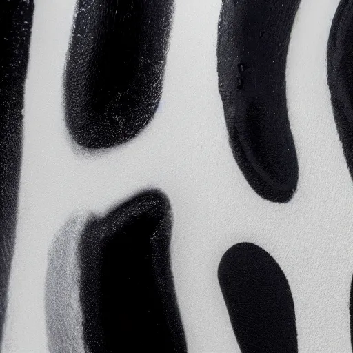Prompt: a professional photographic studio picture of black paint jammed with white paint with dramatic lights, realistic hyperdetailed 8k ultradetail cinematic