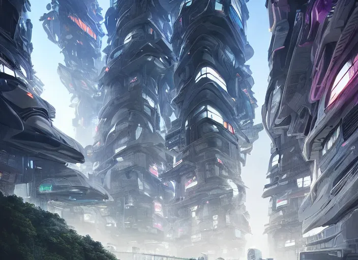 Image similar to incredible futuristic city in harmony with nature, happy people living, dramatic lighting, detailed digital art trending on artstation