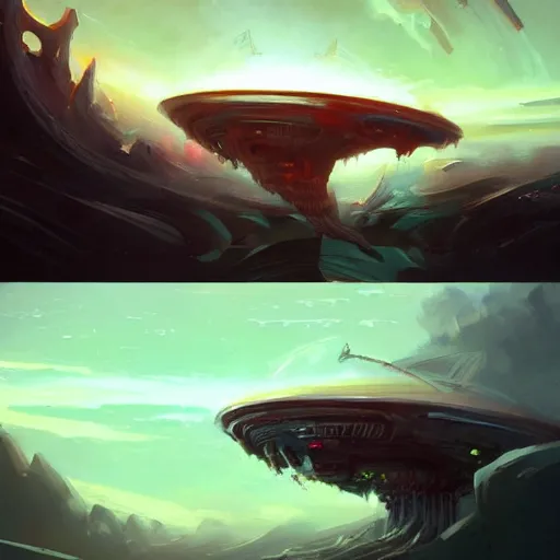 Image similar to alien ship, crashing,, portrait, behance hd artstation, style of jesper ejsing