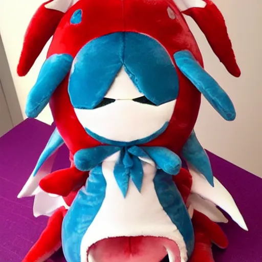 Prompt: cute fumo plush of a shark with sharp and dangerous teeth, anime girl