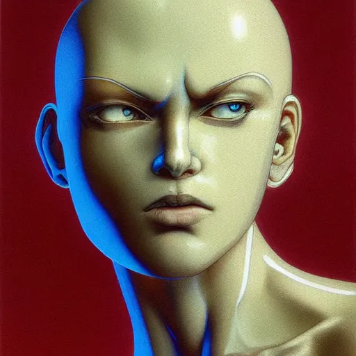 Image similar to citizen portrait soft light painted by and katsuhiro otomo and chad little, inspired by ghost in the shell, smooth face feature, intricate oil painting, high detail illustration, sharp high detail, manga and anime 1 9 9 9