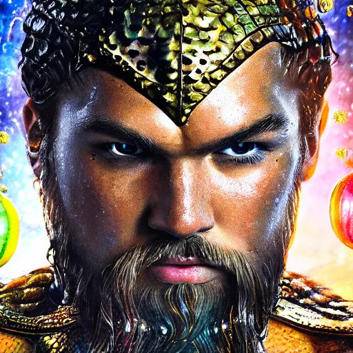 Prompt: intricate five star portrait of aquaman boxing the jellyfish man, oil on canvas, hdr, high detail, photo realistic, hyperrealism, matte finish, high contrast, 3 d depth, centered, masterpiece, vivid and vibrant colors, enhanced light effect, enhanced eye detail, artstationhd