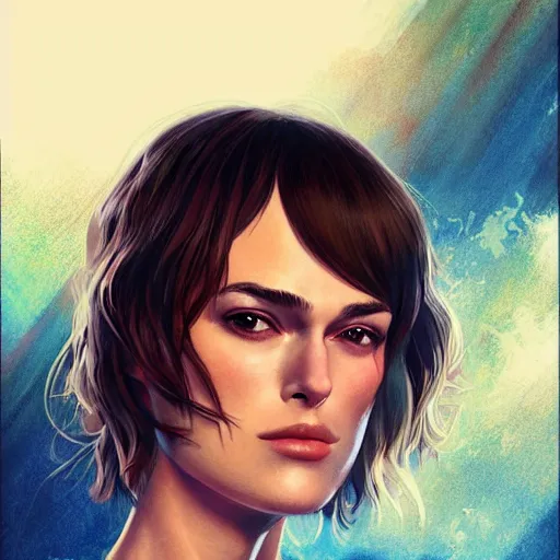 Prompt: keira knightley portrait as manga girl, realistic shaded perfect face, fine details. anime. realistic shaded lighting poster by ilya kuvshinov katsuhiro otomo ghost - in - the - shell, magali villeneuve, artgerm, jeremy lipkin and michael garmash and rob rey