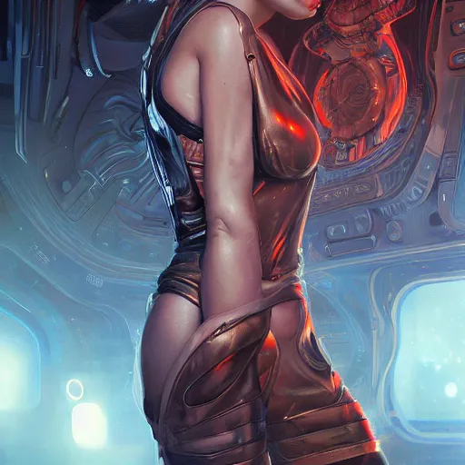 Image similar to Ladies, with detailed faces, in holograms of alien artifacts, electrical case display, total recall tech, , ultrarealistic, dramatic lighting, electrical details, high details, 4k, 8k, best, accurate, trending on artstation, artstation, photorealism, ultrarealistic, digital painting, style of Peter Mohrbacher, Caravaggio, Boris Vallejo