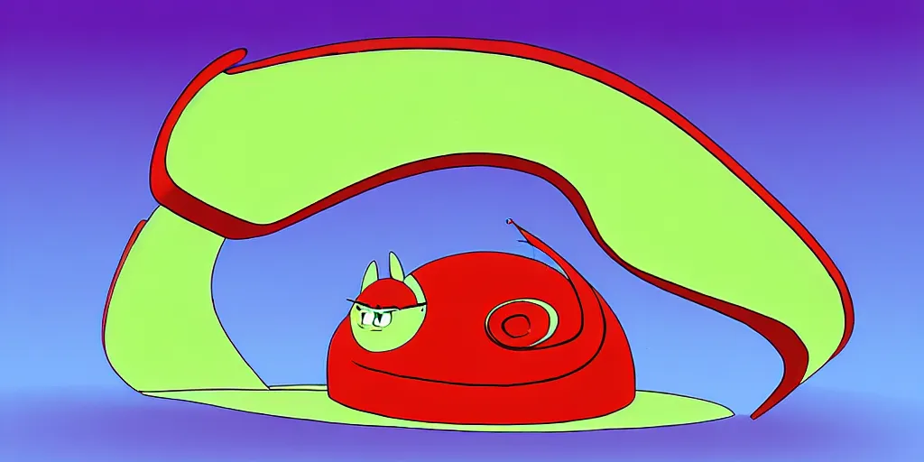 Prompt: chubby spiral shape cartoon concept art, red transmision antenna, from lorax movie, sam and max