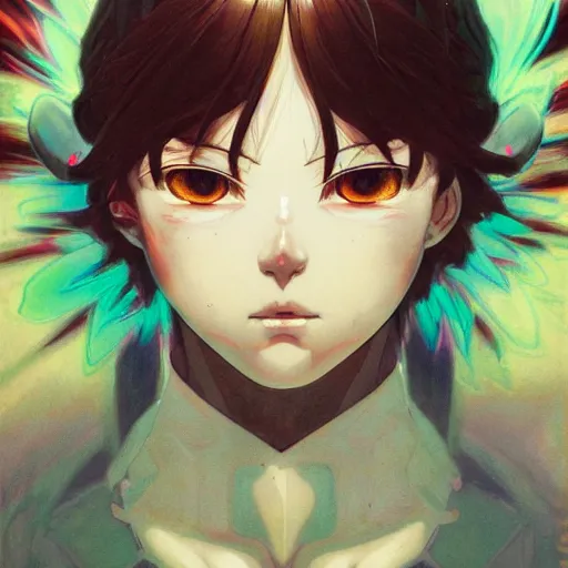 Image similar to prompt : fighter portrait soft light painted by james jean and katsuhiro otomo and erik jones, inspired by evangeleon anime, smooth face feature, intricate oil painting, high detail illustration, sharp high detail, manga and anime 1 9 9 0