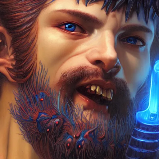 Prompt: closeup of a medieval fantasy male blue dragon with electrcity magic, fantasy, d & d, high details, art by ( ( ( kuvshinov ilya ) ) ) and wayne barlowe and gustav klimt and artgerm and wlop and william - adolphe bouguereau