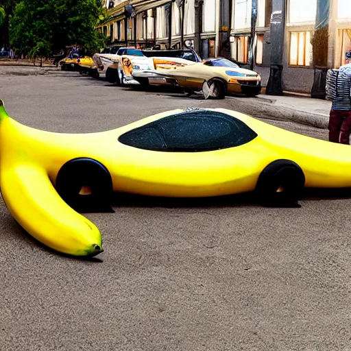 Image similar to banana shaped car