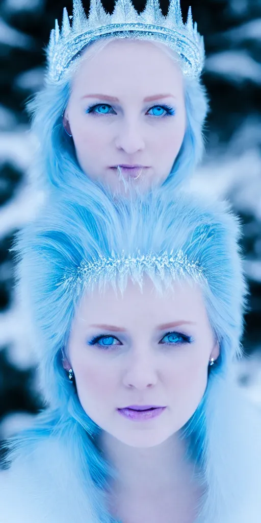 Image similar to photo of a real-life beautiful ice queen